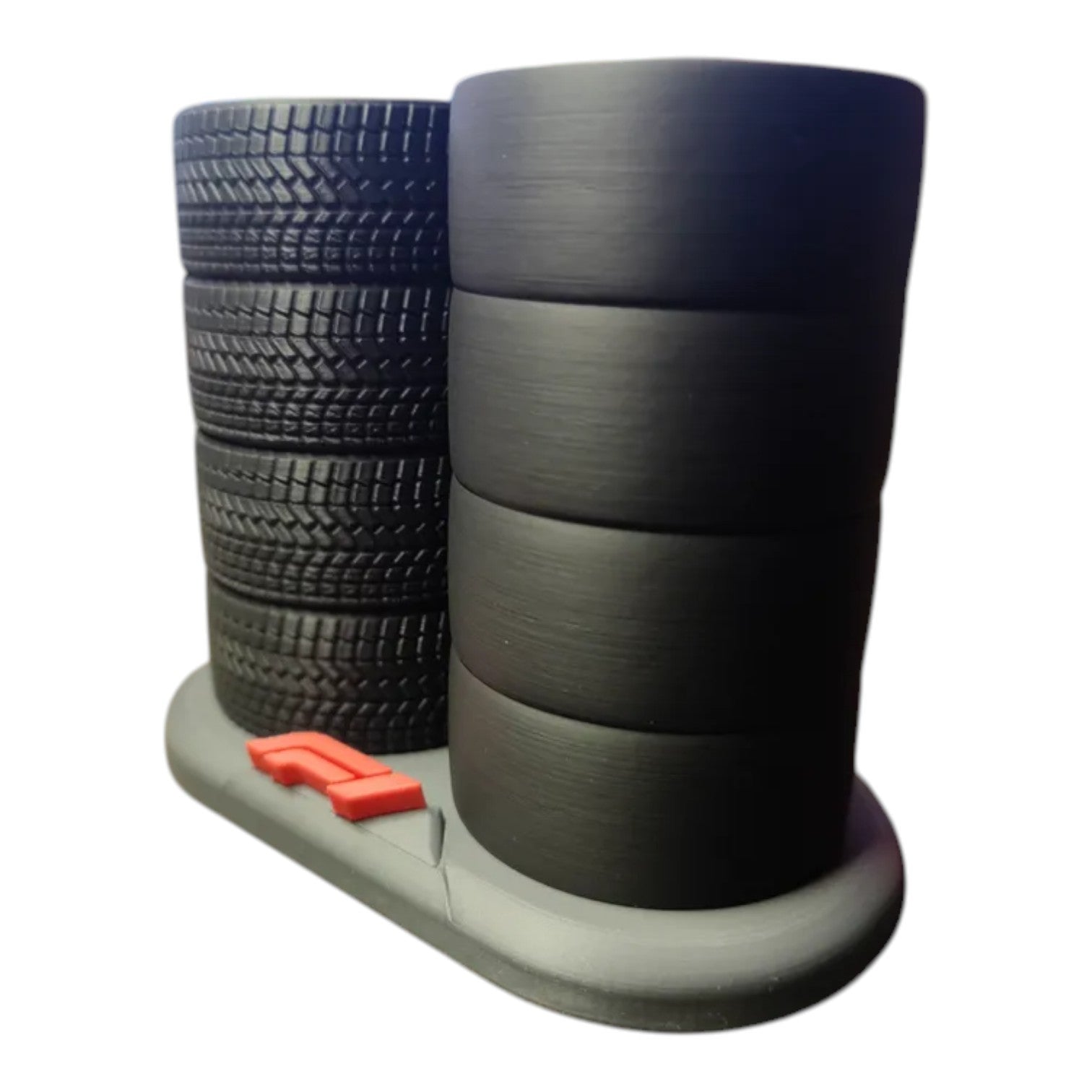 Dual F1 Tyre Pen Holder Stand – Motorsport Desk Organiser | Racing-Inspired Storage