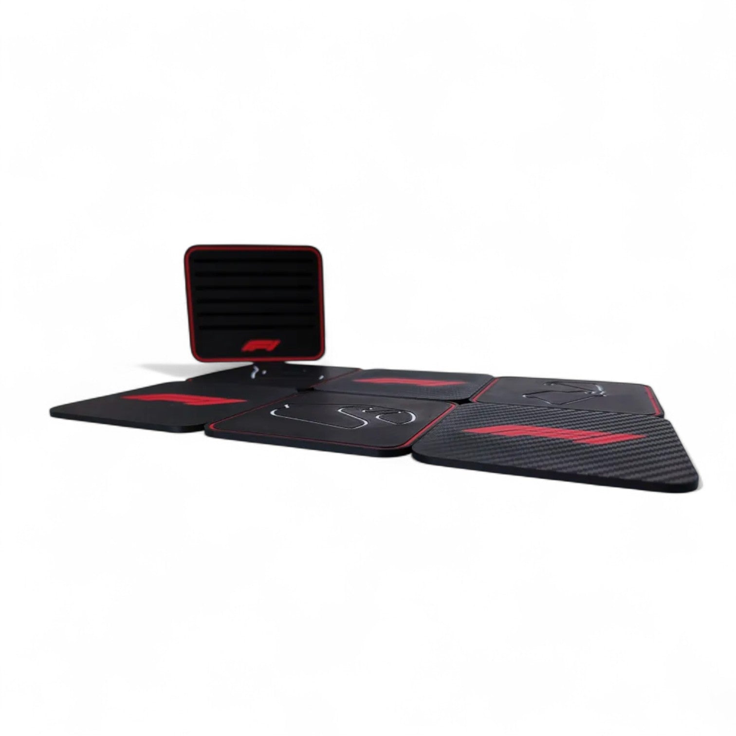 Formula 1 Racing Track Coaster Set – 3D Printed Circuit Drinks Coasters with Holder