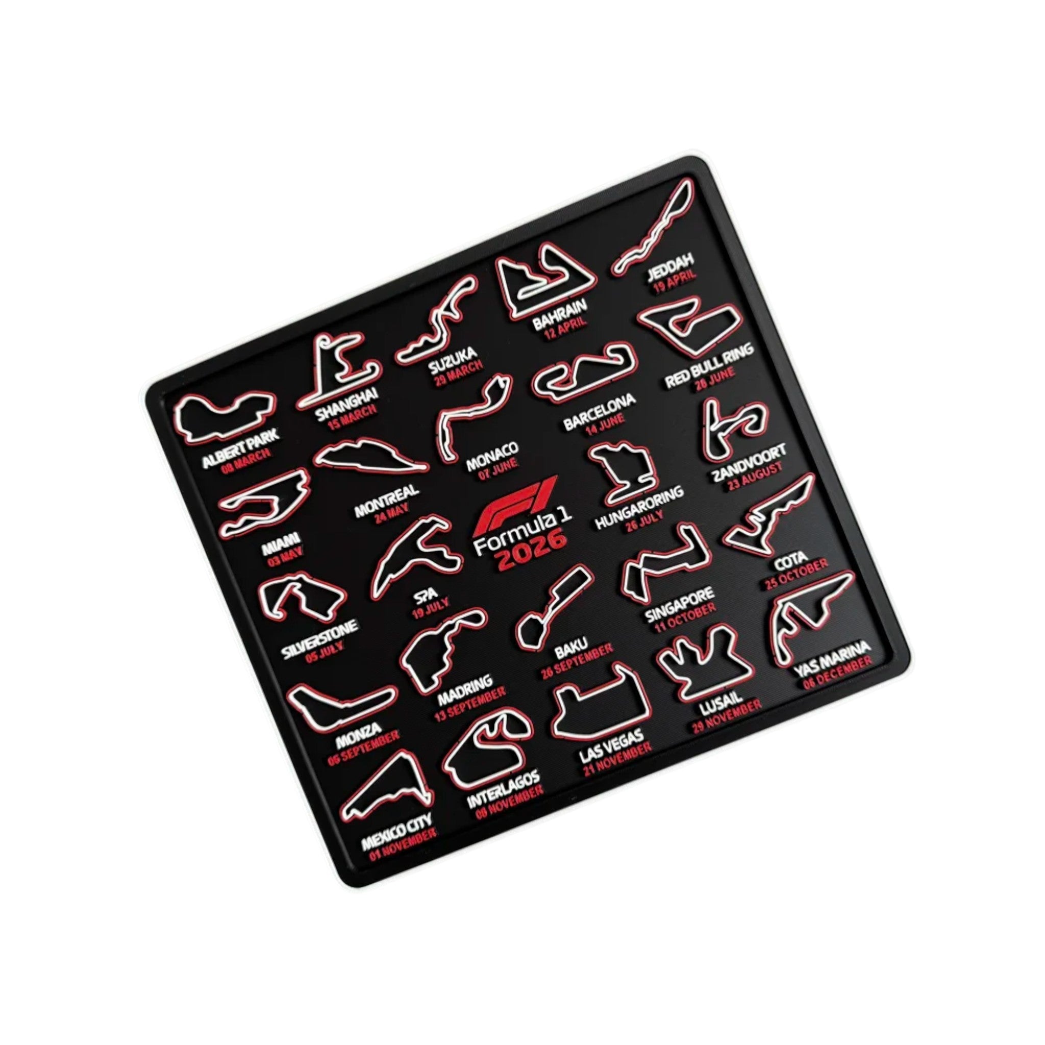 F1 2026 Race Calendar Display  With Circuits & Dates