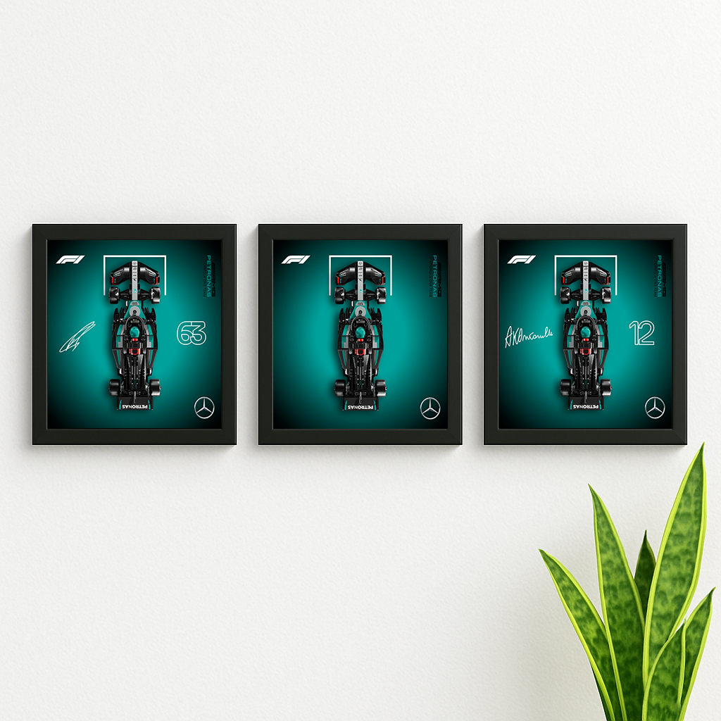 LEGO Speed Champions Mercedes Display Backboard (25x25cm Digital Download) – F1 Style Wall Art Frame Insert