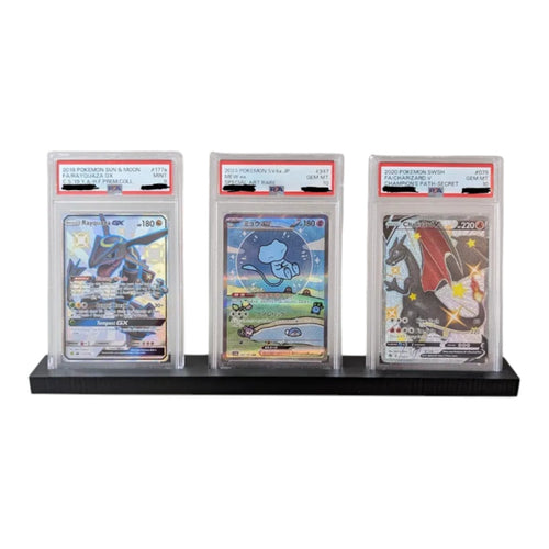 3 card PSA graded card display stand for Pokemon and sports cards
