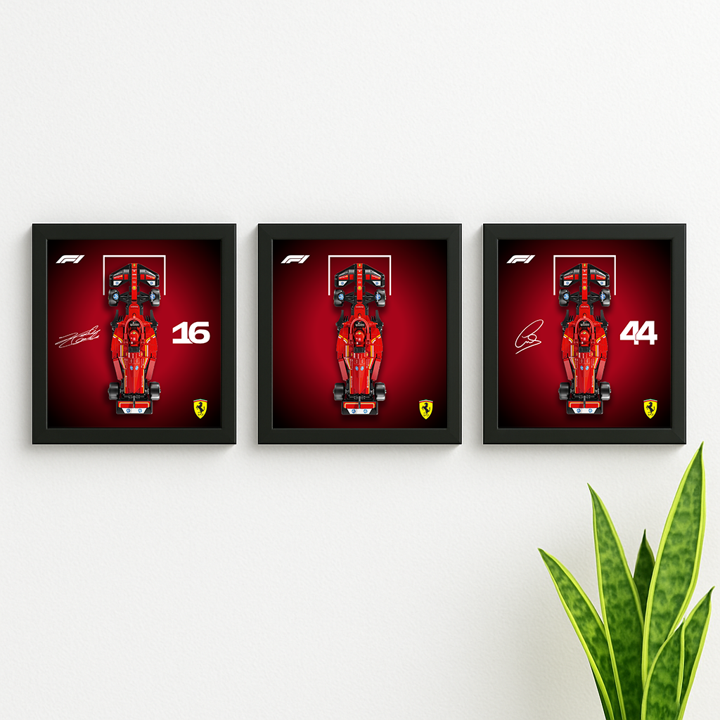 LEGO Speed Champions Ferrari Display Backboard (25x25cm Digital Download) – F1 Style Wall Art Frame Insert