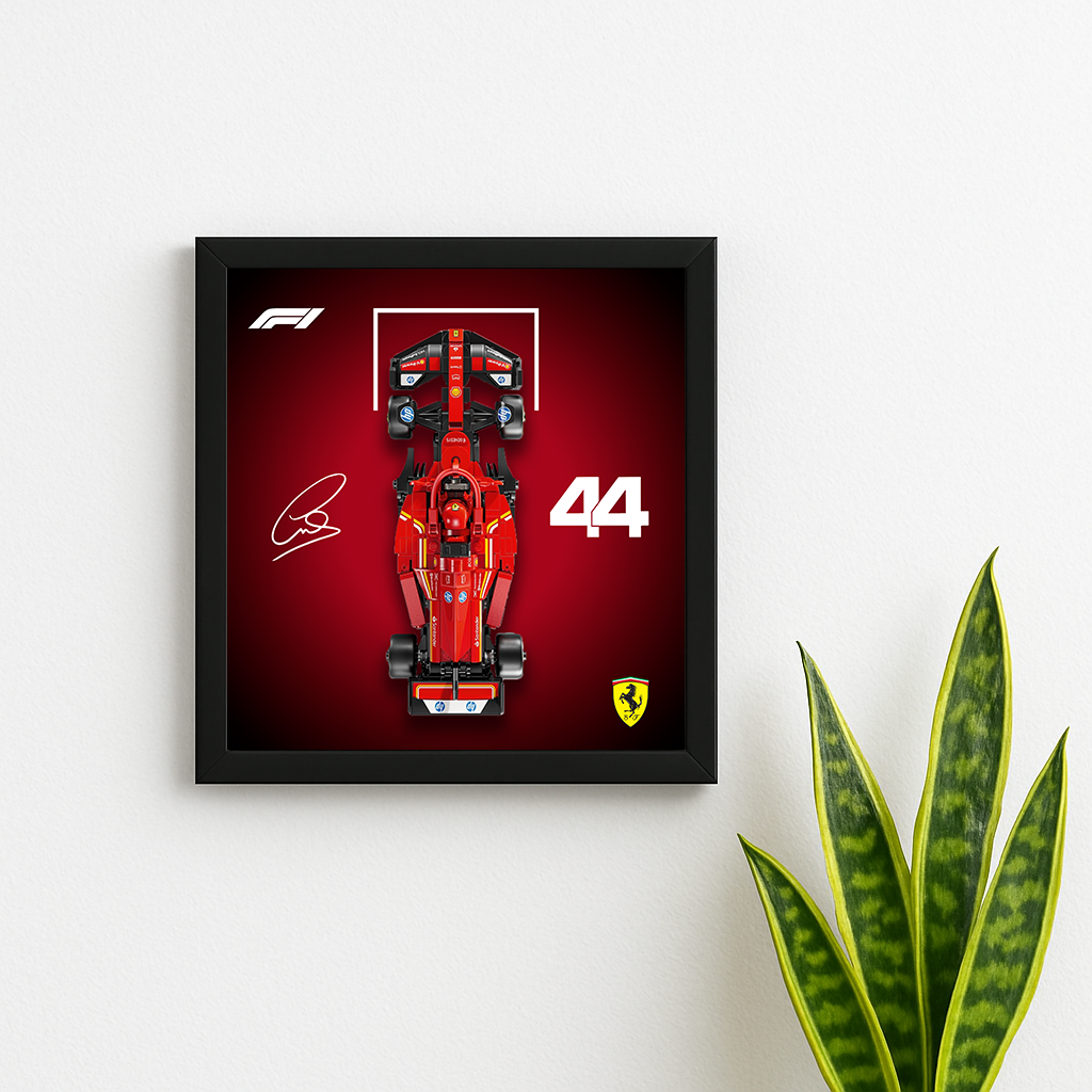 LEGO Speed Champions Ferrari Display Backboard (25x25cm Digital Download) – F1 Style Wall Art Frame Insert
