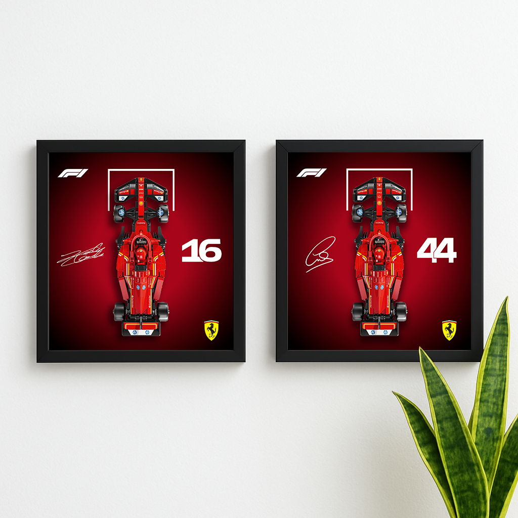 LEGO Speed Champions Ferrari Display Backboard (25x25cm Digital Download) – F1 Style Wall Art Frame Insert