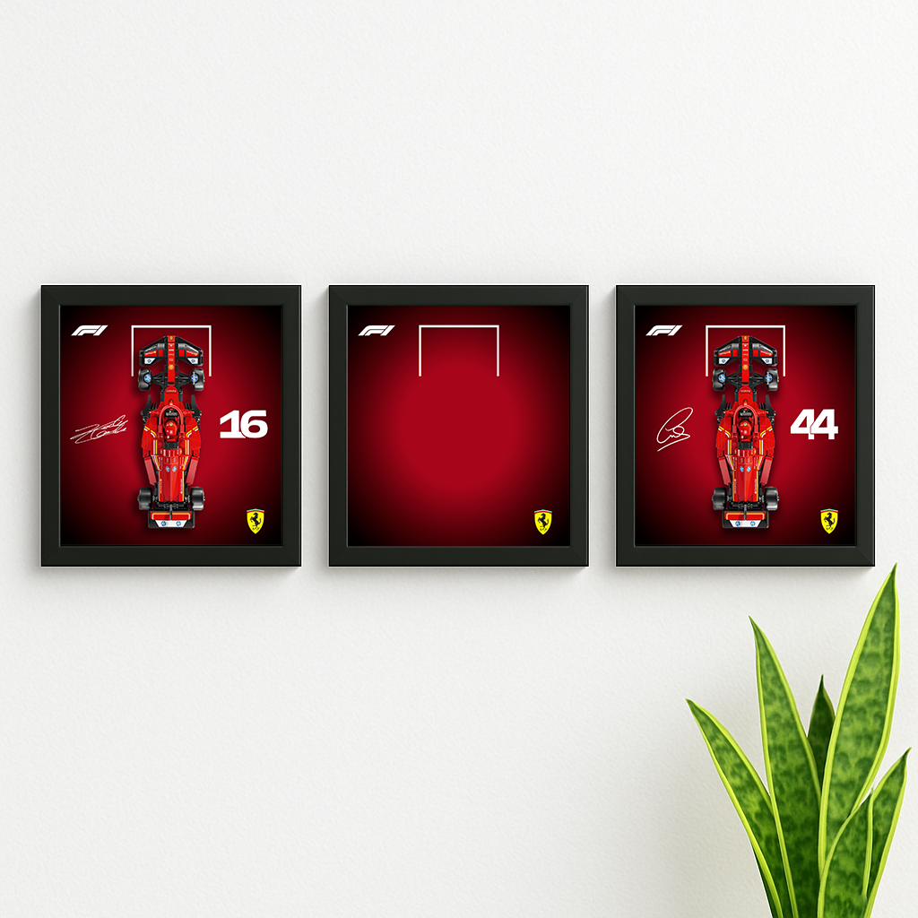 LEGO Speed Champions Ferrari Display Backboard (25x25cm Digital Download) – F1 Style Wall Art Frame Insert