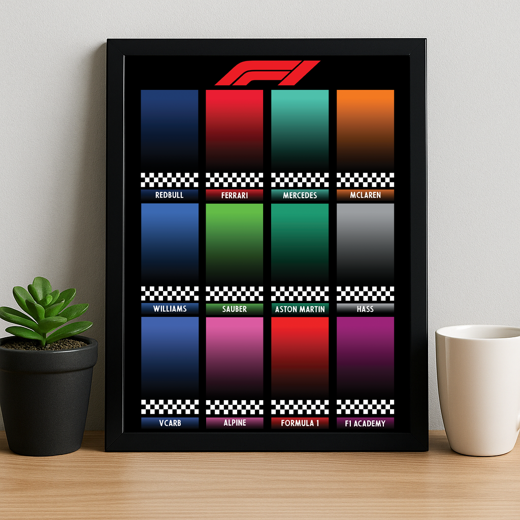 LEGO F1 Display Backboard (A4 Digital Download) – Speed Champions Wall Display Grid