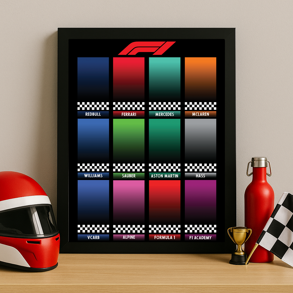 LEGO F1 Display Backboard (A4 Digital Download) – Speed Champions Wall Display Grid