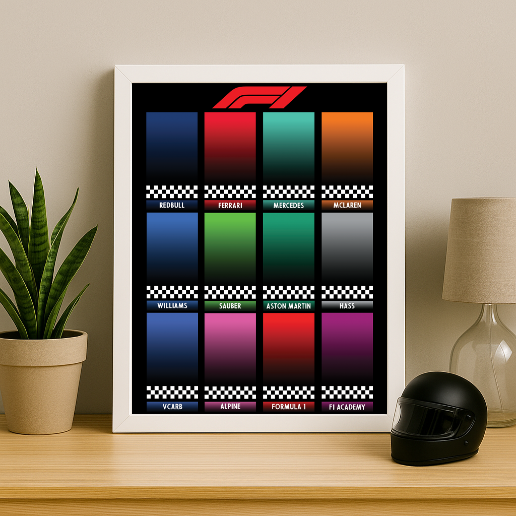 LEGO F1 Display Backboard (A4 Digital Download) – Speed Champions Wall Display Grid