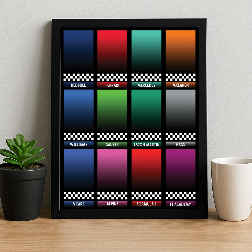LEGO F1 Display Backboard (A4 Digital Download) – Speed Champions Wall Display Grid