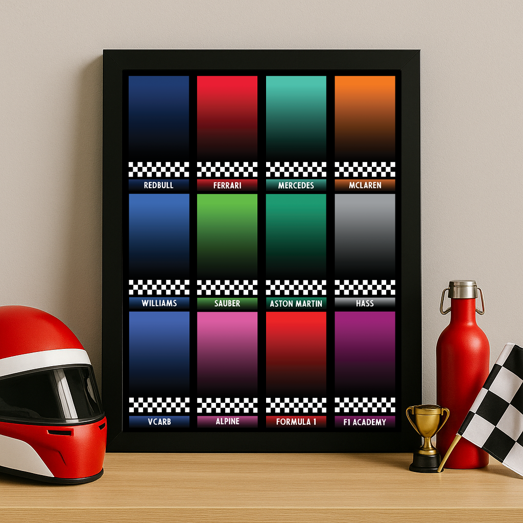 LEGO F1 Display Backboard (A4 Digital Download) – Speed Champions Wall Display Grid