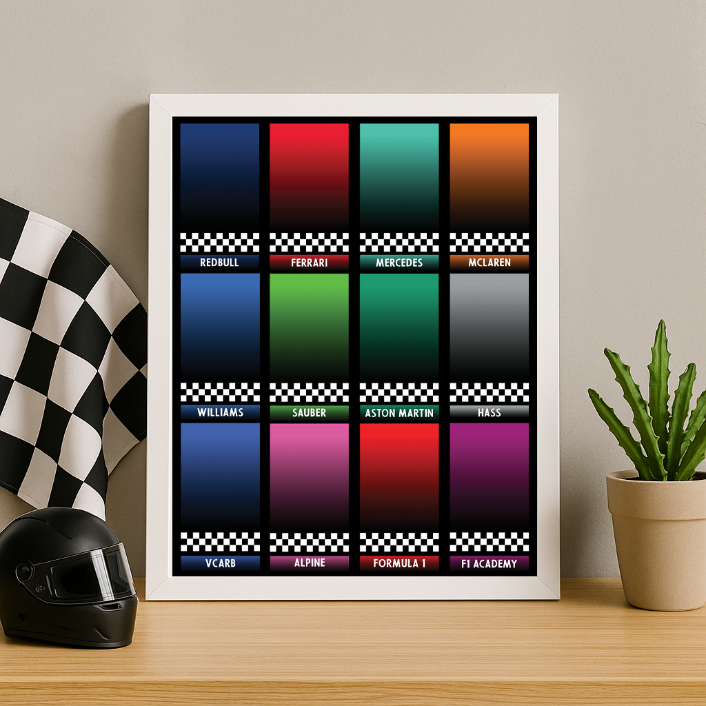 LEGO F1 Display Backboard (A4 Digital Download) – Speed Champions Wall Display Grid