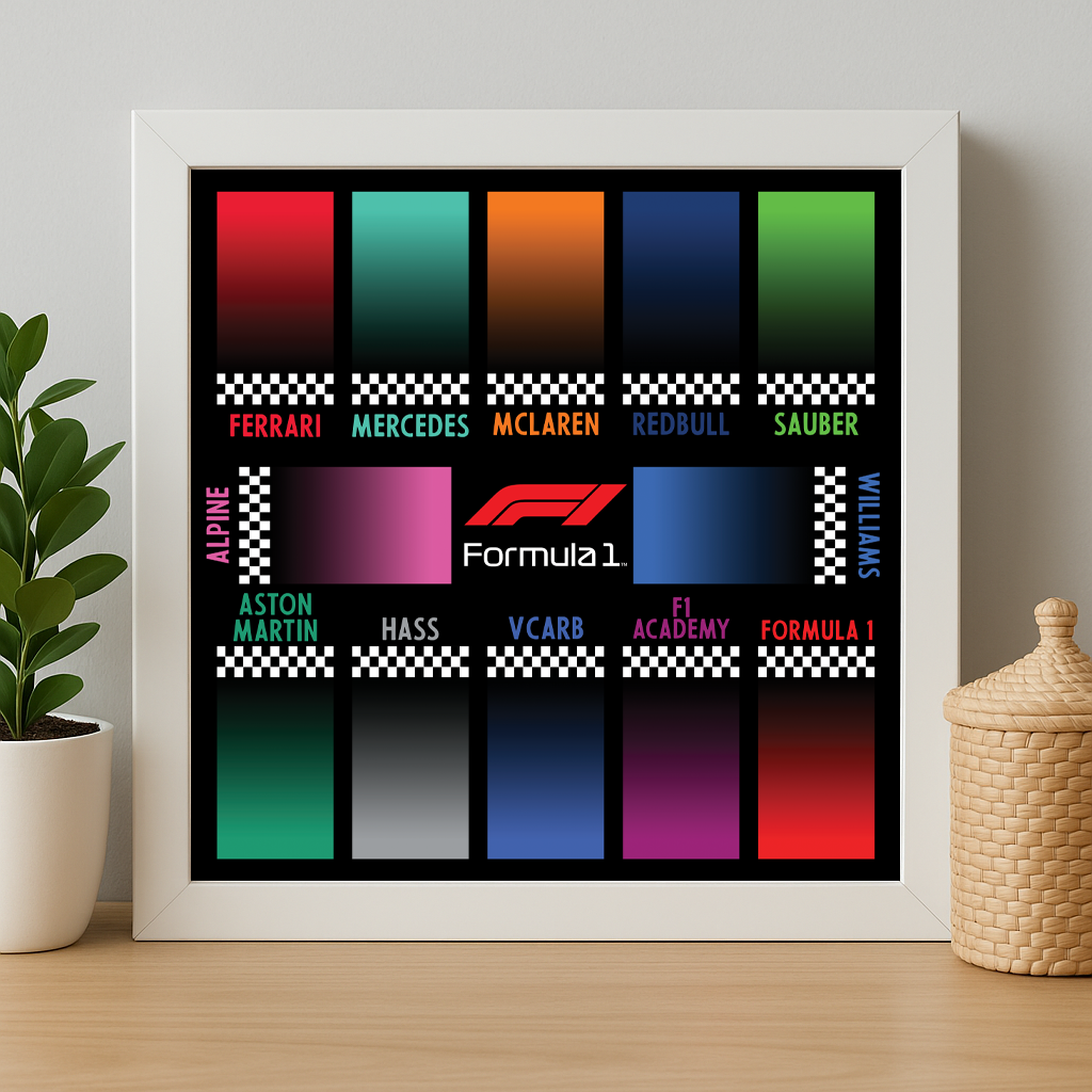 F1 Team Display Backboard (30x30cm Digital Download) – LEGO Speed Champions Wall Display
