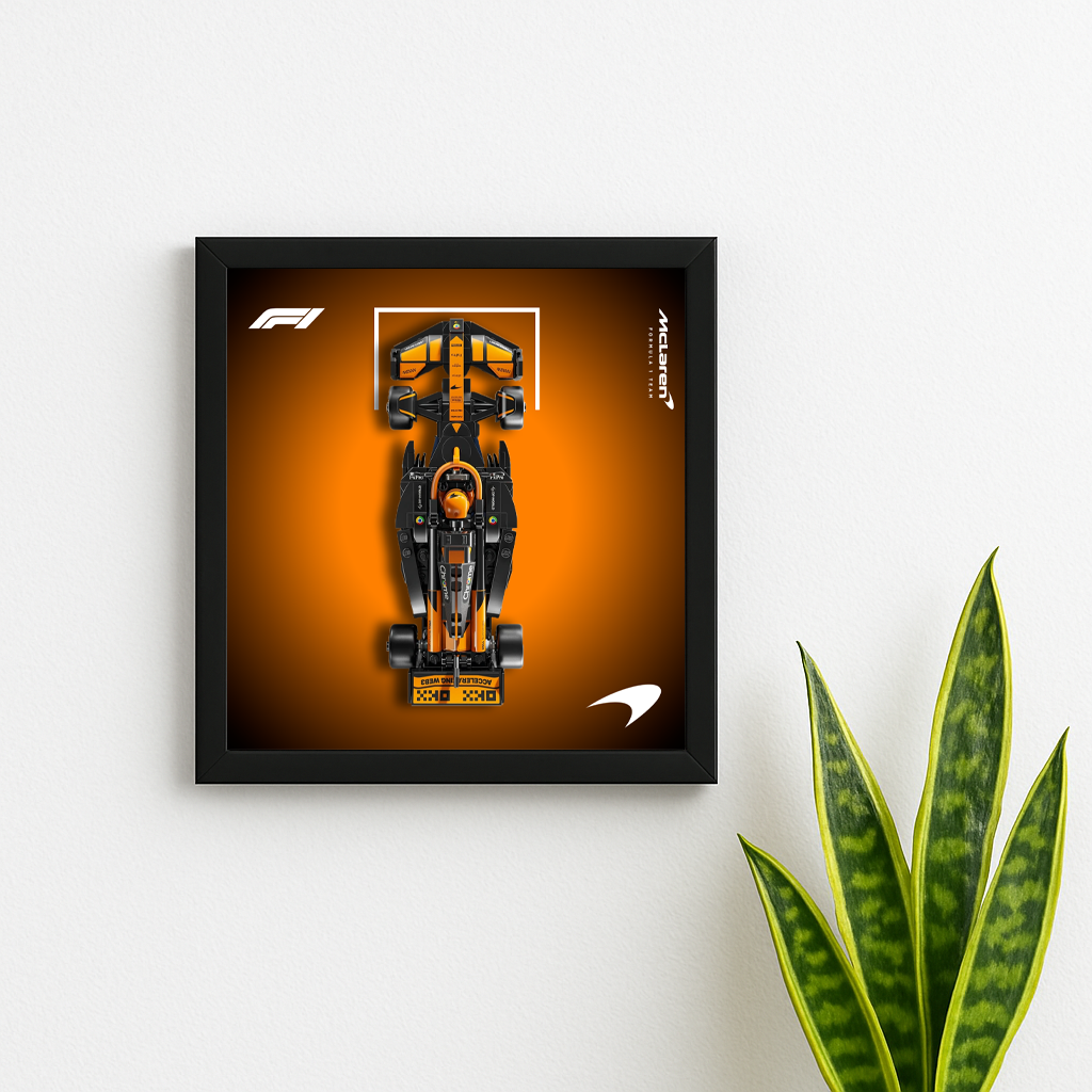LEGO Speed Champions McLaren Display Backboard (25x25cm Digital Download) – F1 Style Wall Art Frame Insert
