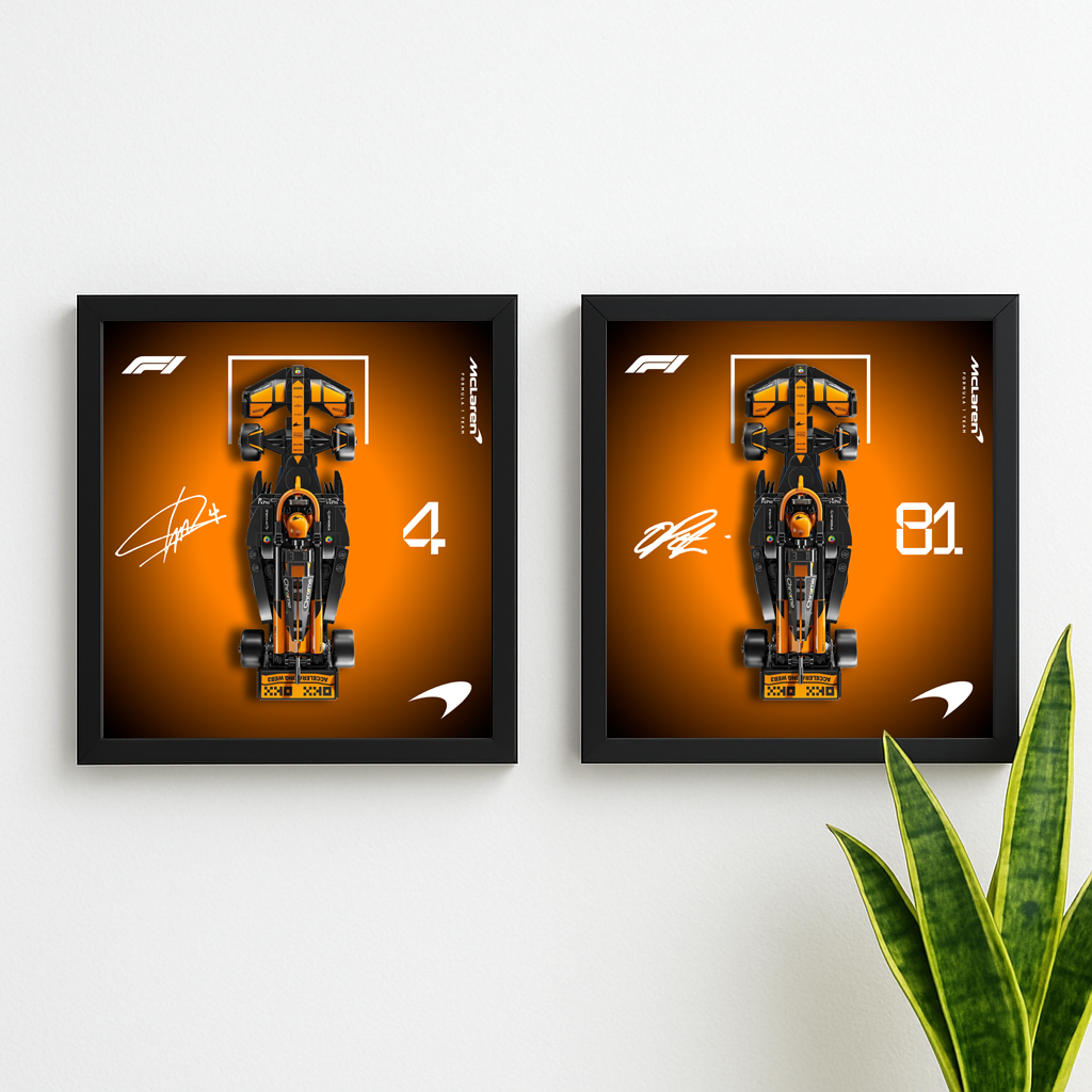 LEGO Speed Champions McLaren Display Backboard (25x25cm Digital Download) – F1 Style Wall Art Frame Insert