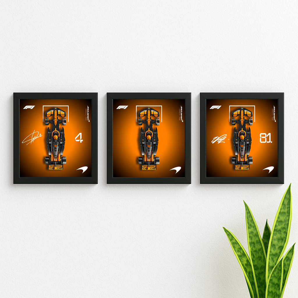 LEGO Speed Champions McLaren Display Backboard (25x25cm Digital Download) – F1 Style Wall Art Frame Insert