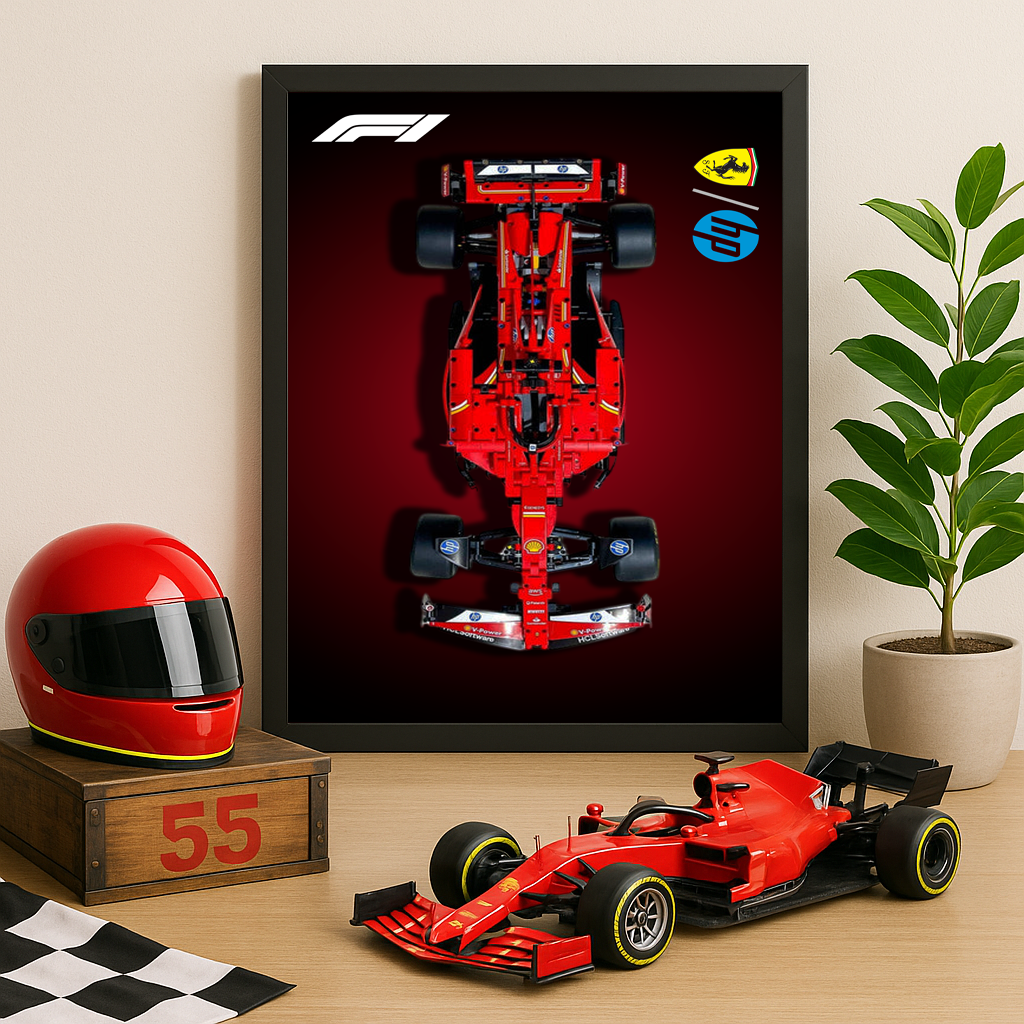 LEGO Technic Ferrari F1 42207 Display Backboard (A4 Digital Download) – Wall Art Poster