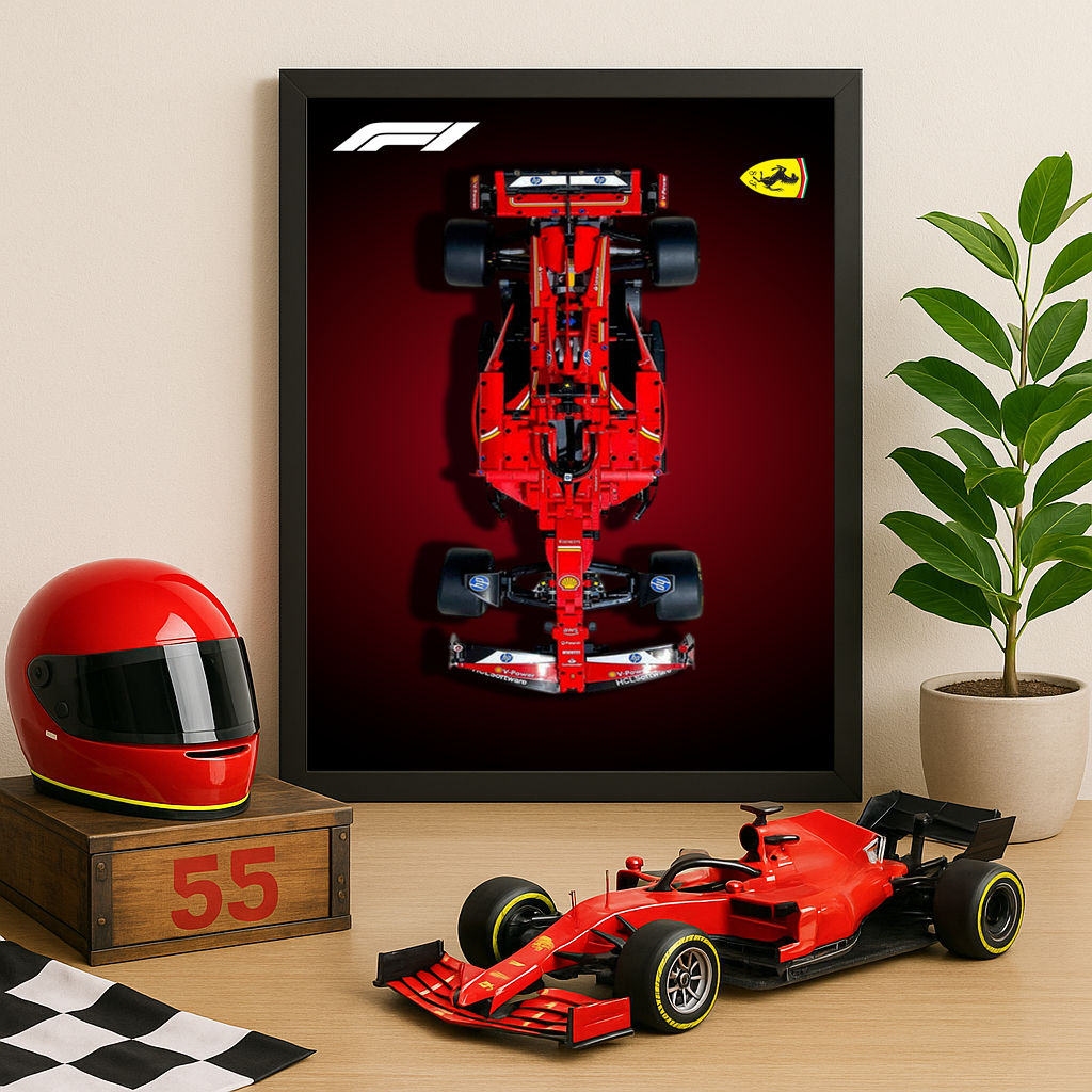LEGO Technic Ferrari F1 42207 Display Backboard (A4 Digital Download) – Wall Art Poster