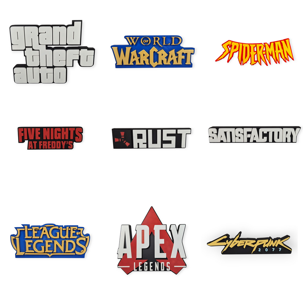 Gaming Logo Display Signs – 3D Printed Desk & Wall Decor