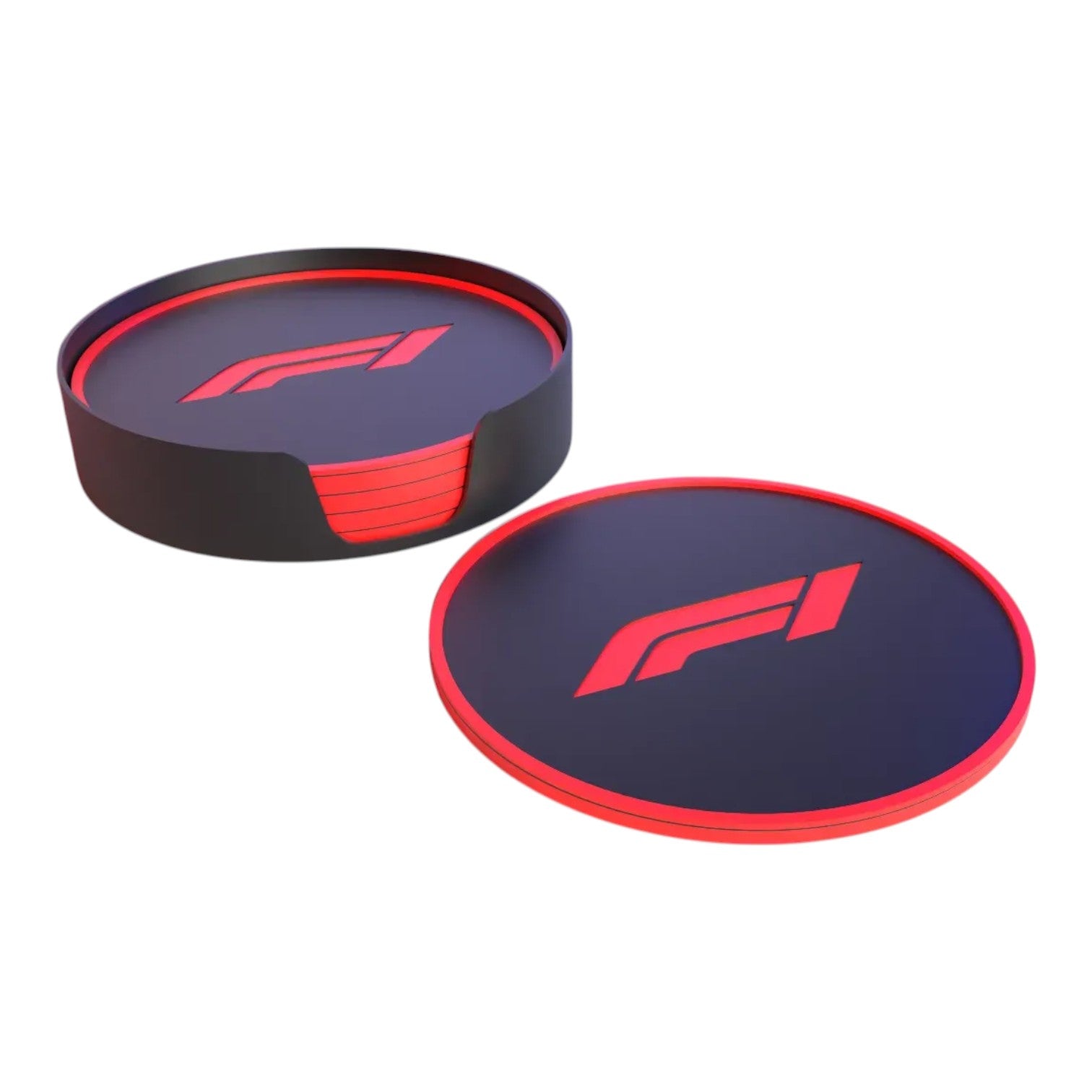F1 Logo Coaster – Premium Motorsport Drink Coaster with Holder | Racing Desk & Home Decor