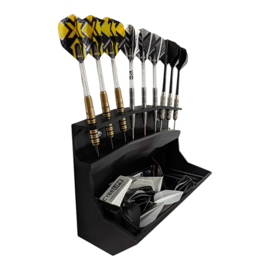Wall Mounted Dart Holder with Storage – Multi Dart Rack & Accessory Organiser