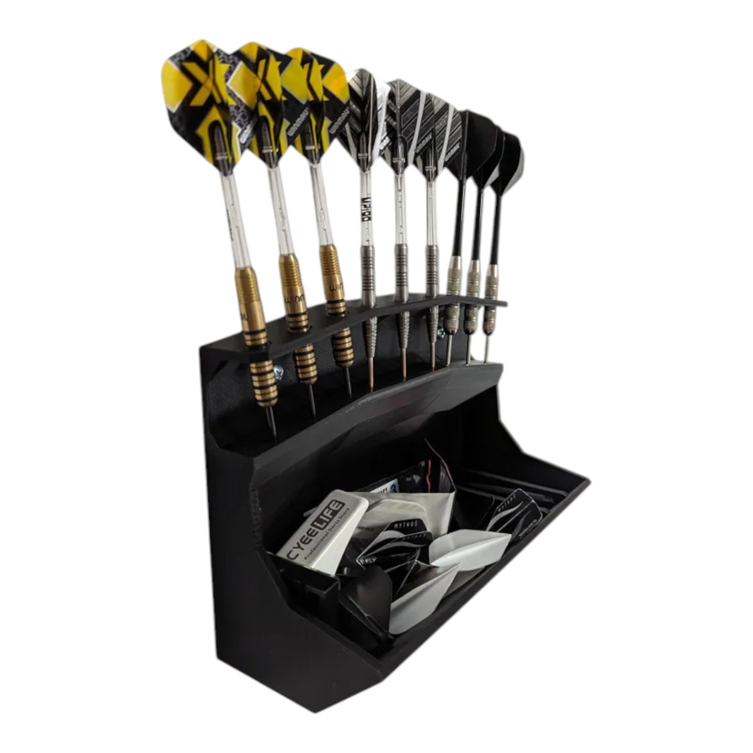 Wall Mounted Dart Holder with Storage – Multi Dart Rack & Accessory Organiser