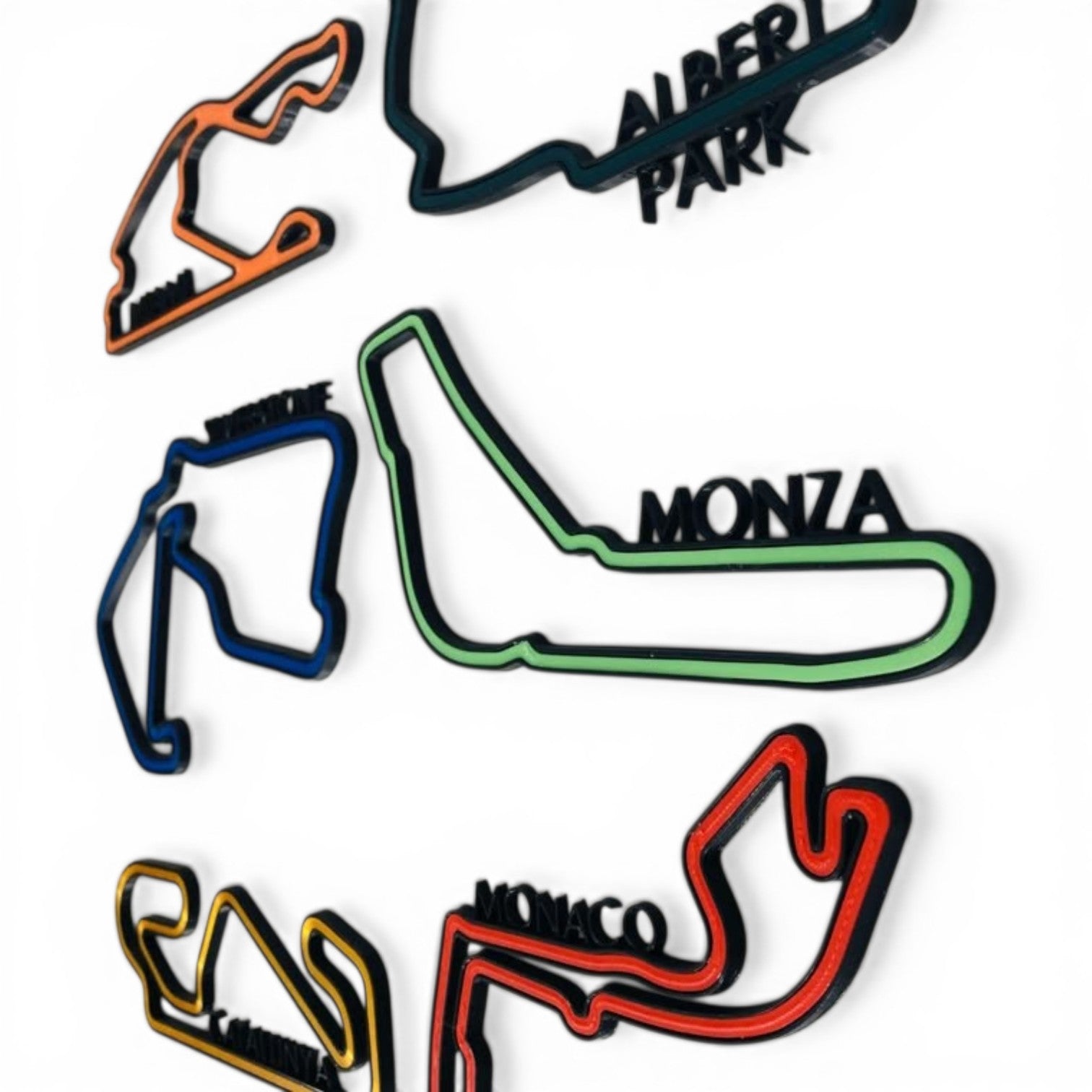 F1 Track Wall Art – Coloured Circuit Layout Collection (Monaco, Monza, Silverstone & More)